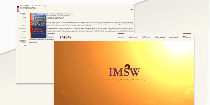 IMSW - das Vergleich zwischen der alten und der neuen Website