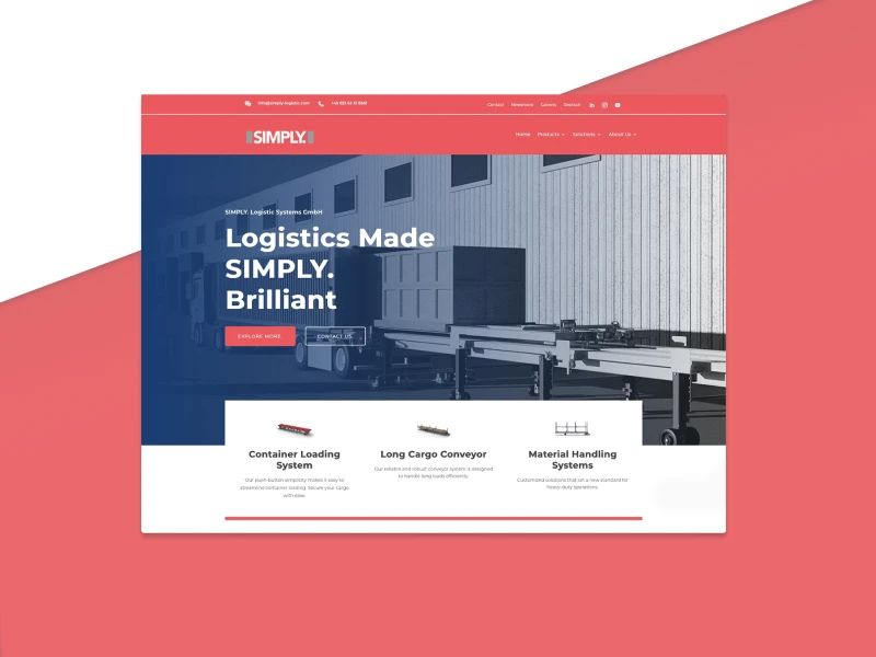 Re-designed website for SIMPLY. Logistic Systems GmbH
